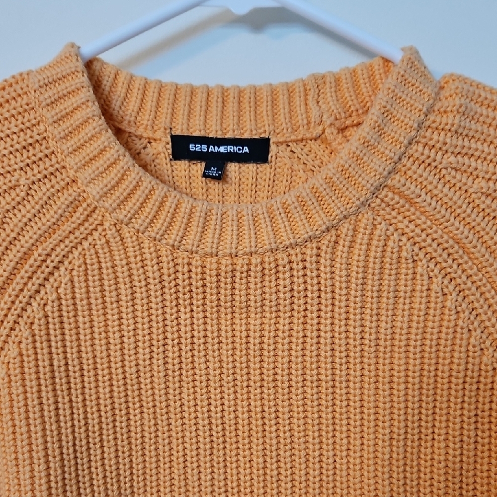 525 America Orange Ribbed Sweater
